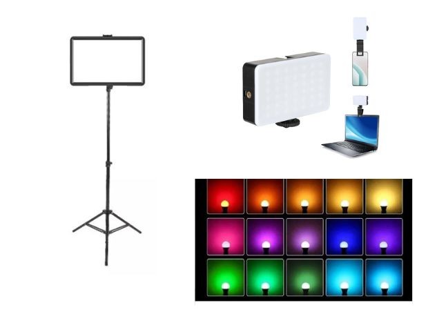 &u+ PANEL LED FOTOGRAFIA RGB 12X7 CM + TRIPODE  (83003)